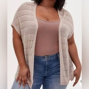TORRID Mushroom Kimono Cardigan 1/2 Ivry